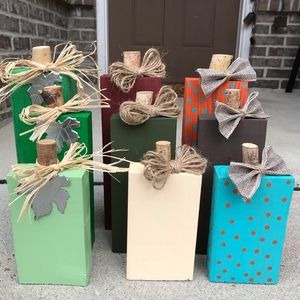 Different Color Wooden Pumpkins